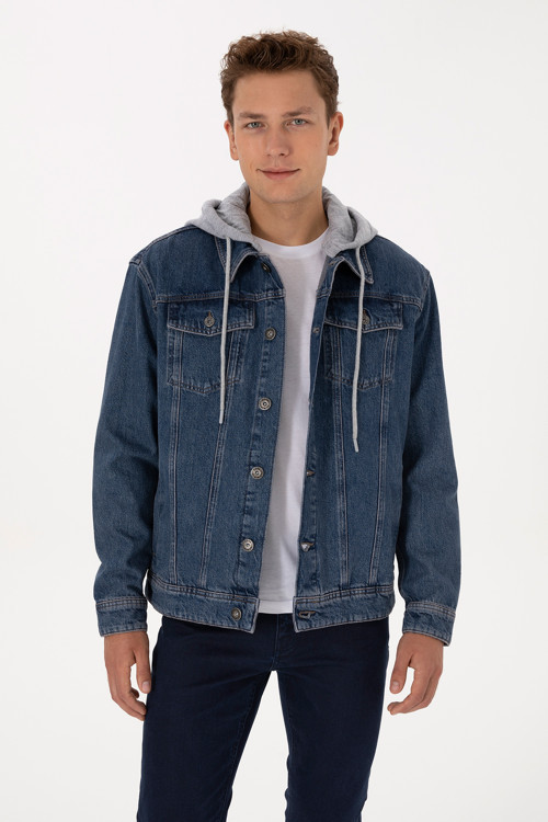 Erkek Koyu Mavi Jean Gömlek 50308352-DN0023
