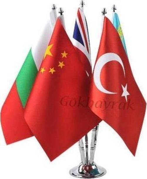 Krom Beşli (5li) Masa Bayrağı