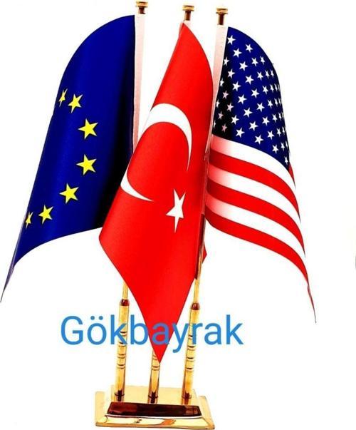 Pirinç Üçlü Masa Bayrağı