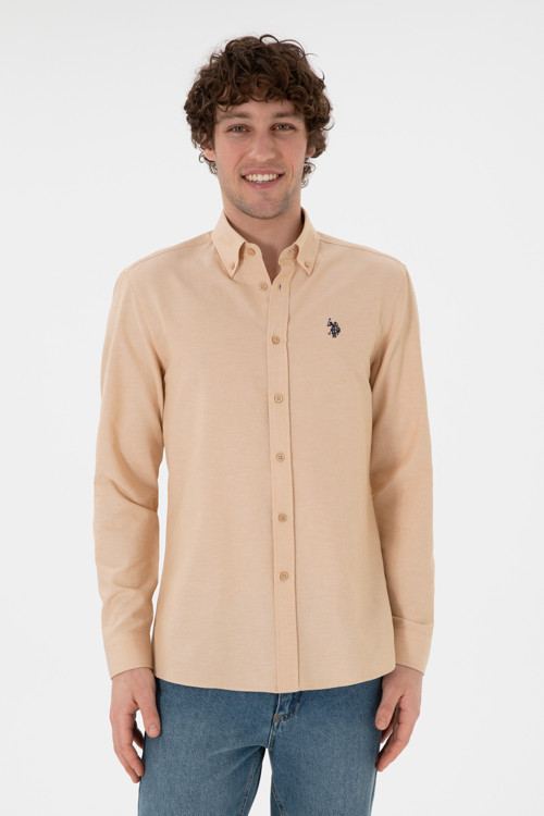 Erkek Camel Uzun Kollu Basic Gömlek 50306338-VR015