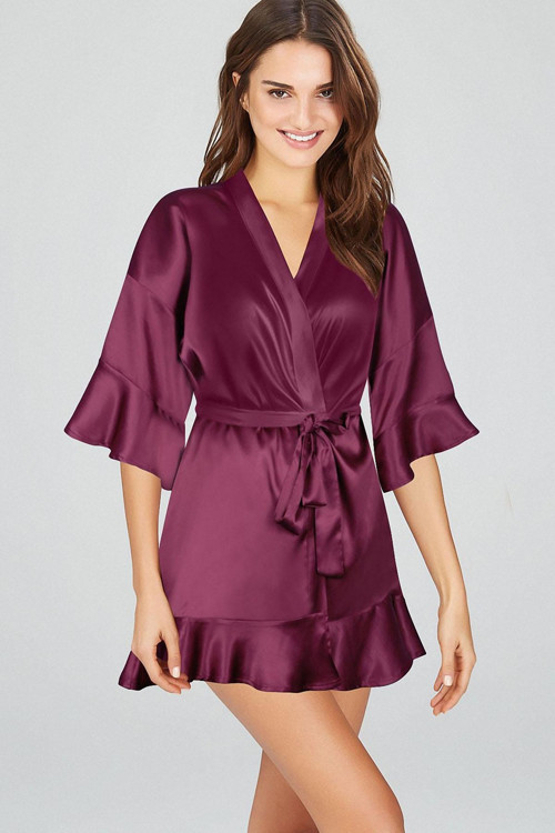 Kimono Yaka Fakir Kol Mini Kadın Sabahlık Alisa Sabahlık