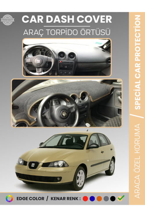 Seat İbiza (2001-2008) Torpido Örtüsü Panel Halı Koruma Tam Uyum Çatlamayı Önler Hızlı Montaj