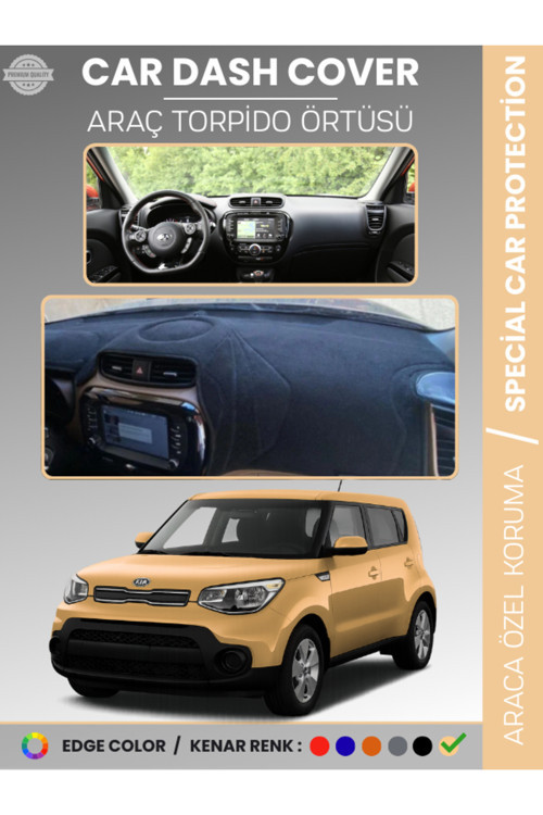 Kia Soul (2014-2019) Torpido Örtüsü Ön Panel Halı Torpido Koruma Tam Uyum Araca Özel Kaymaz