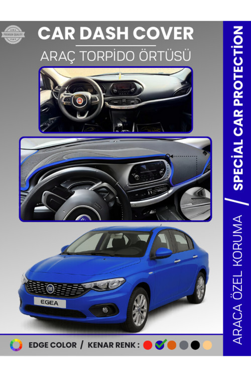 Fiat Egea Ekransız Uzun (2007-2021) Torpido Örtüsü Ön Göğüs Koruma Tam Uyum Kolay Montaj