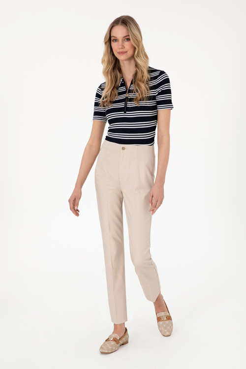Kadın Taş Slim Flare Cropped Fit Kanvas Pantolon 50301156-VR049