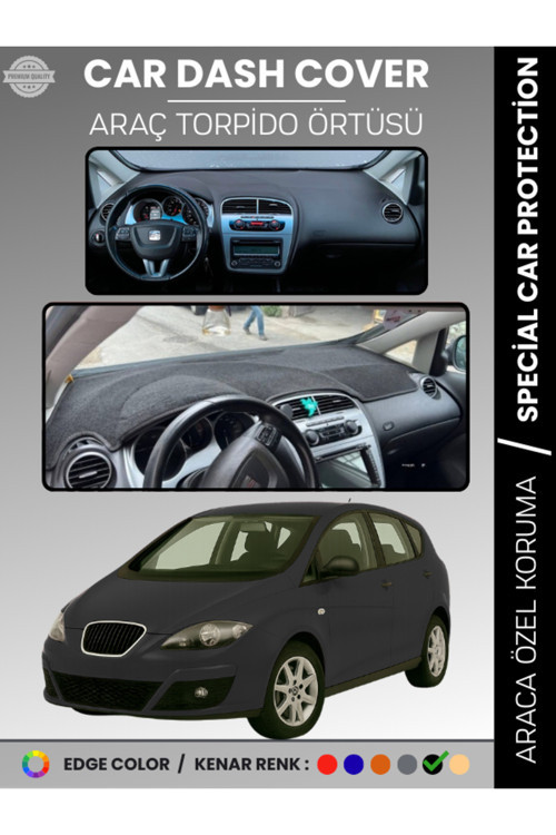 Seat Altea (2010-2015) Torpido Örtüsü Panel Halı Koruma Tam Uyum Uv Koruma Hızlı Montaj