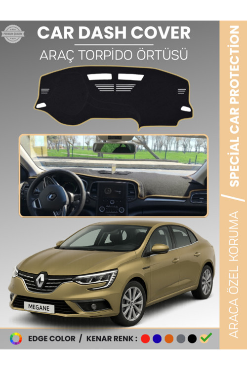 Renault Megane 4 (2016-2022) Torpido Örtüsü Ön Göğüs Koruma Torpido Koruma Tam Uyum Çatlamayı Önler