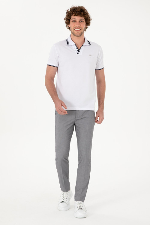 Erkek Slim Fit Gri Kanvas Pantolon 50299990-VR024