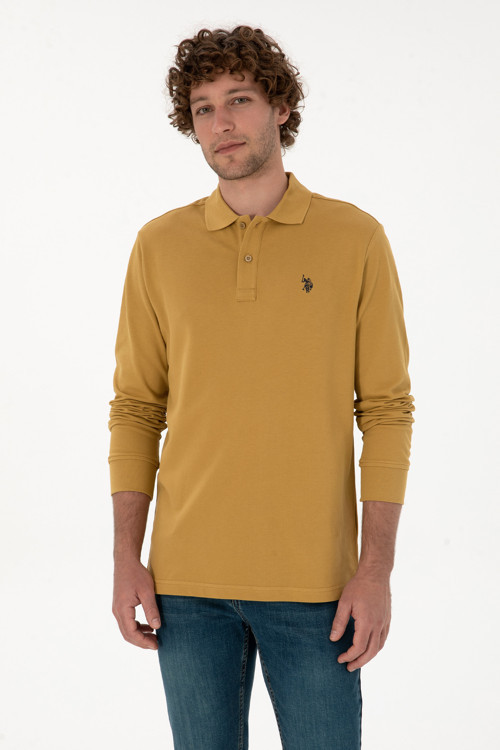 Erkek Regular Fit Polo Yaka Yeşil Basic Sweatshirt 50307688-VR235