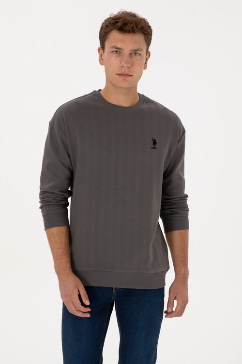 Erkek Comfort Fit Bisiklet Yaka Antrasit Sweatshirt 50317050-VR006