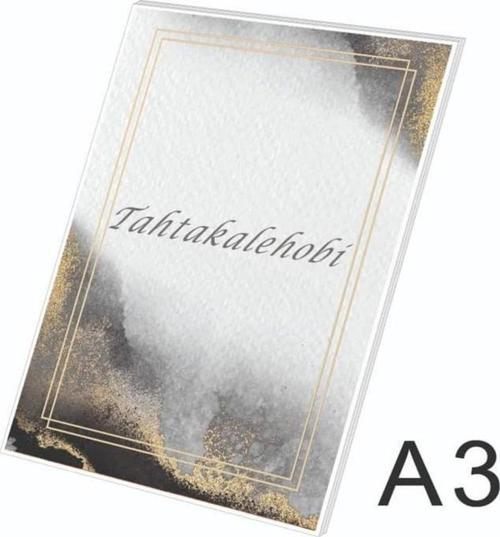 Kaligrafi Kağıdı A3 250gr Mat Kuşe 10'lu Paket - Black Gold Frame