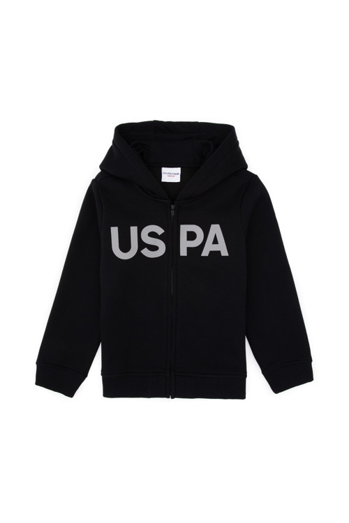 Erkek Çocuk Siyah Basic Kapüşonlu Sweatshirt 50315813-VR046