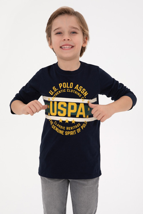 Erkek Çocuk Lacivert Bisiklet Yaka Süprem Sweatshirt 50316535-VR033