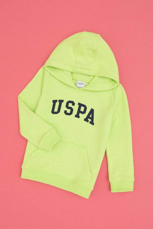 Erkek Çocuk Yeşil Kapüşonlu Basic Sweatshirt 50314005-VR020