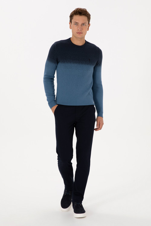 Erkek Lacivert Slim Fit Kanvas / Chino Pantolon 50308762-VR033