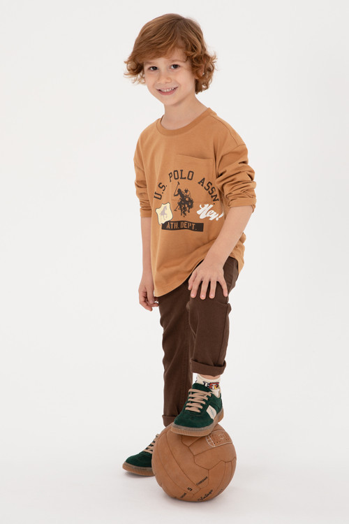 Erkek Çocuk Camel Bisiklet Yaka Süprem Sweatshirt 50316489-VR015