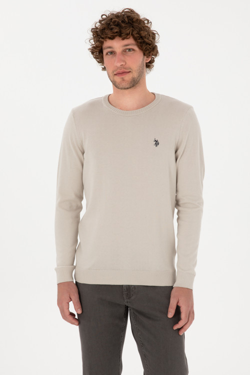 Erkek Slim Fit Bisiklet Yaka Taş Basic Kazak 50313713-VR049