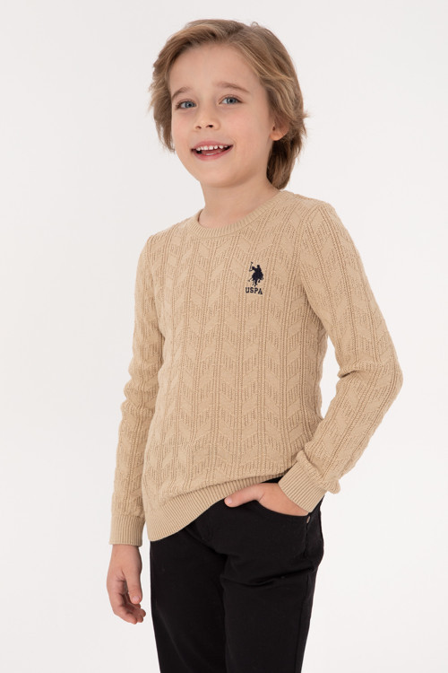 Erkek Çocuk Kum Bisiklet Yaka Basic Kazak 50315638-VR085