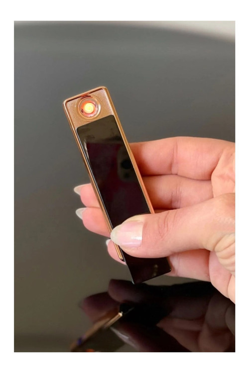 Siyah USB Şarjlı Elektrikli Çakmak - Şık ve Rahat Taşınabilir Tasarım - Klasik Tasarımlı Çakmak