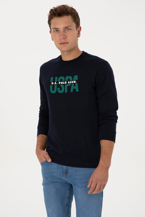 Erkek Regular Fit Bisiklet Yaka Lacivert Sweatshirt 50308149-VR033