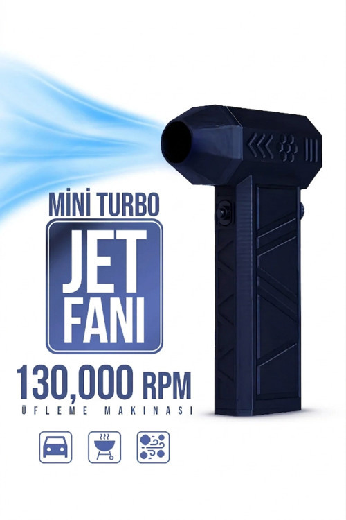 Şarjlı Araç Kurutma Makinası Mini Turbo Jet Fanı Hava Üfleyici Devir Ayarlı Yaprak Üfleme Makinası