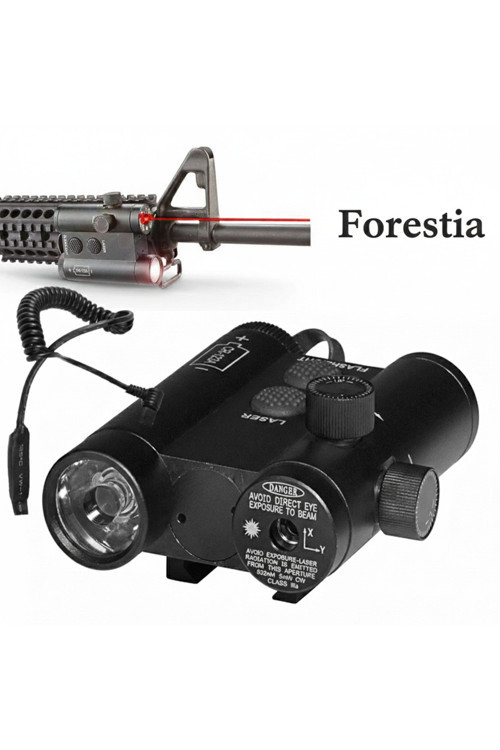 Profesyonel Tüfek Lazerli Feneri - 2'si 1 Arada Taktikal Fenerli Lazer Darbeye Dayanıklı Metal Kasa