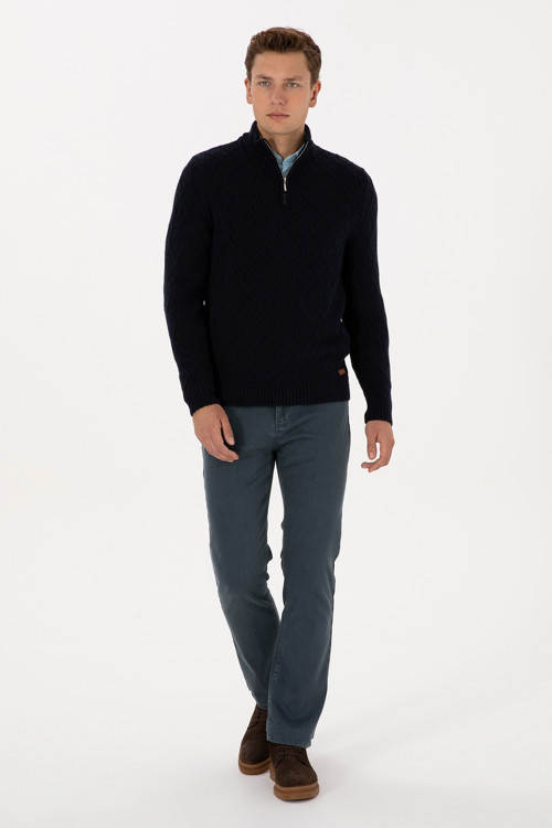 Erkek Turkuaz Straight Fit Jean Pantolon 50307738-VR093