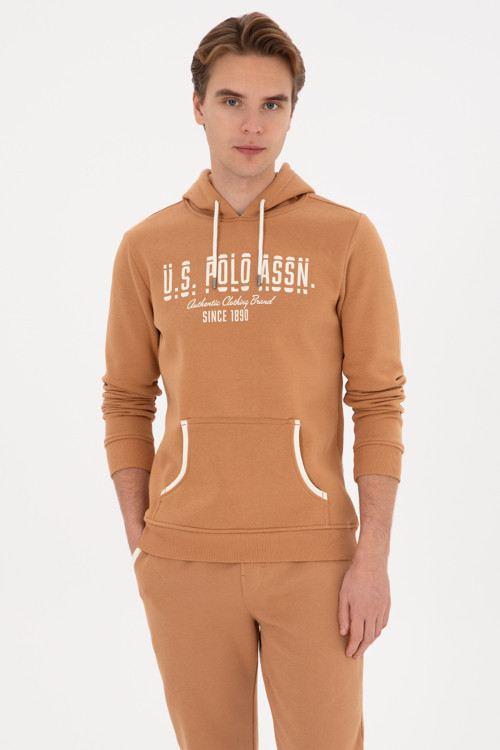 Erkek Regular Fit Kapüşonlu Camel Sweatshirt 50315527-VR015