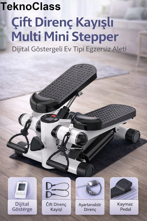 Mini Stepper - Sporcu Egzersiz Aleti - Kaymaz Pedallı Kondisyon Aleti - Adım Atma Yağ Yakma Aleti