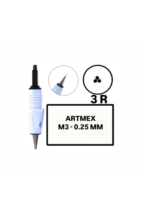 5 Adet ( Artmex - M3-R - 0.25mm - R3 ) Değiştirilebilir Kartuş Kalıcı Makyaj Ucu (İğne)