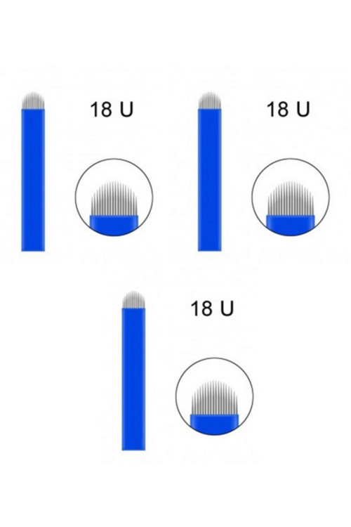18 Pin U Mavi Microblading Iğnesi 3'l,ü Set