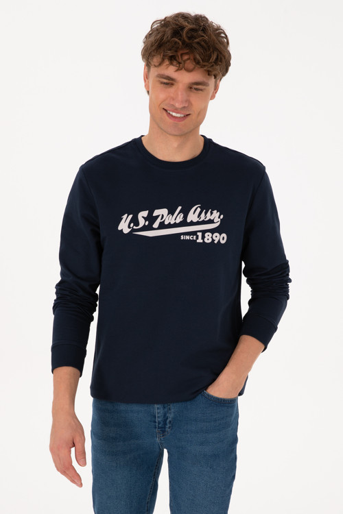Erkek Bisiklet Yaka Regular Fit Lacivert İnce Sweatshirt 50316315-VR033