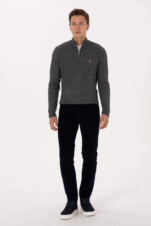 Erkek Lacivert Slim Fit Kanvas / Chino Pantolon 50310150-VR033