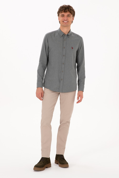 Erkek Koyu Bej Slim Fit Kanvas / Chino Pantolon 50310340-VR088