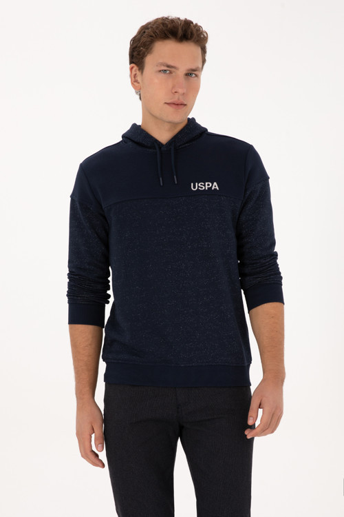 Erkek Regular Fit Kapüşonlu Lacivert Sweatshirt 50316349-VR033