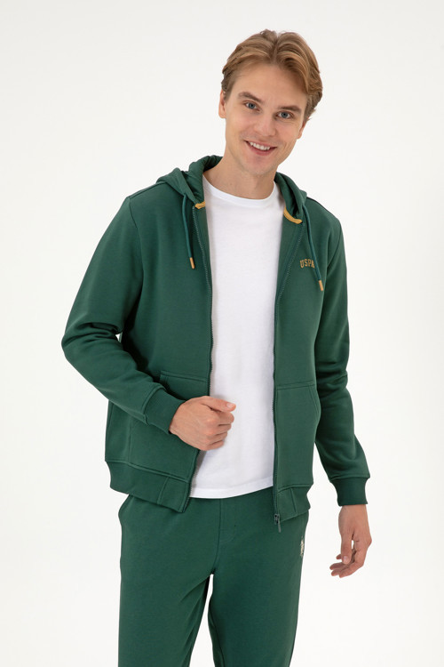 Erkek Regular Fit Koyu Yeşil Şardonlu Örme Hırka 50313755-VR079