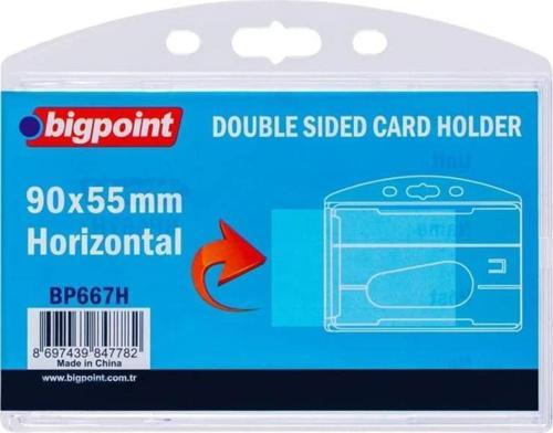 Çift Taraflı Kart Kabı Yatay Şeffaf 90x55mm 5'li Paket