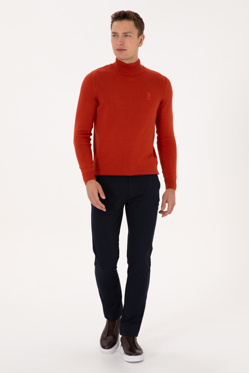 Erkek Lacivert Slim Fit Kanvas / Chino Pantolon 50310485-VR033