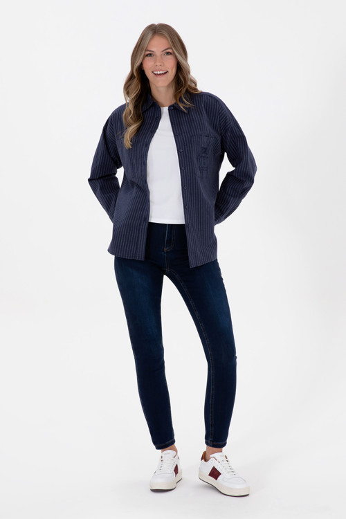 Kadın Koyu Mavi Skinny Fit Jean Pantolon 50308101-DN0023