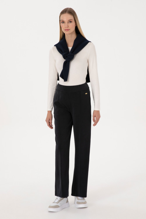 Kadın Siyah Modal Karışımlı Loose Fit Eşofman Altı 50307761-VR046