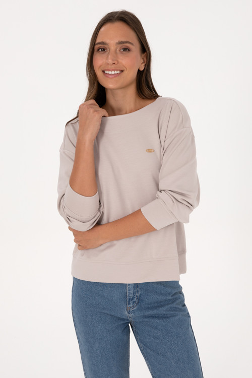 Kadın Taş Bisiklet Yaka Sweatshirt 50314210-VR049