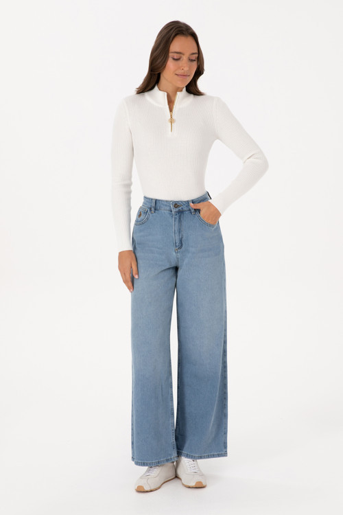 Kadın Açık Mavi Loose Fit Jean Pantolon 50316568-DN0021