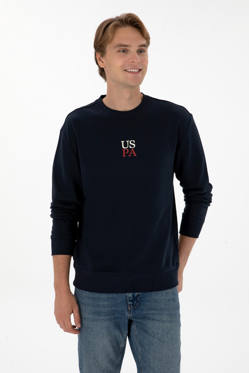 Erkek Bisiklet Yaka Comfort Fit Lacivert Basic Sweatshirt 50313760-VR033