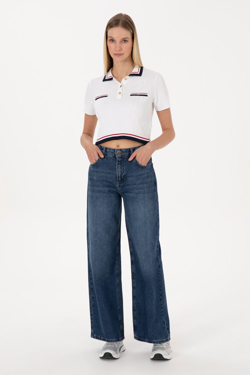 Kadın Mavi Loose Fit Jean Pantolon 50316578-DN0022