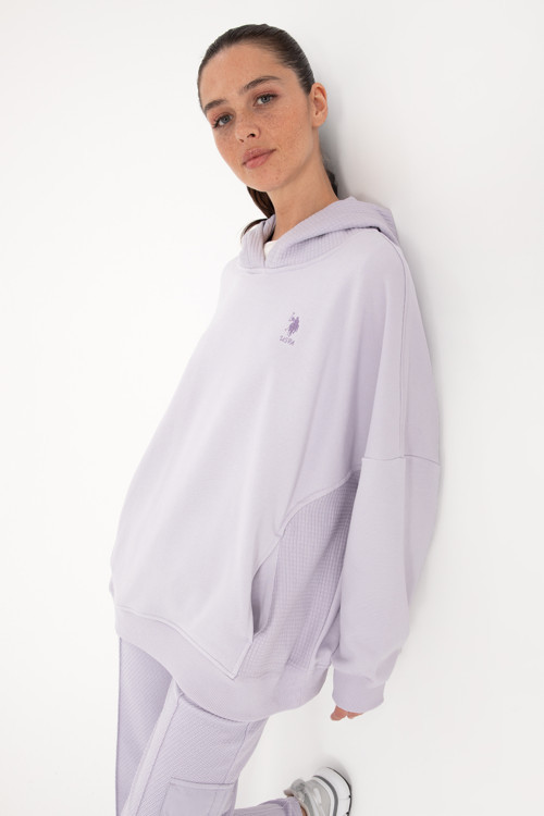 Kadın Lila Kapüşonlu Sweatshirt 50309455-VR245