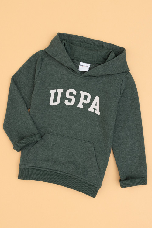 Erkek Çocuk Koyu Yeşil Kapüşonlu Basic Sweatshirt 50314005-VR079