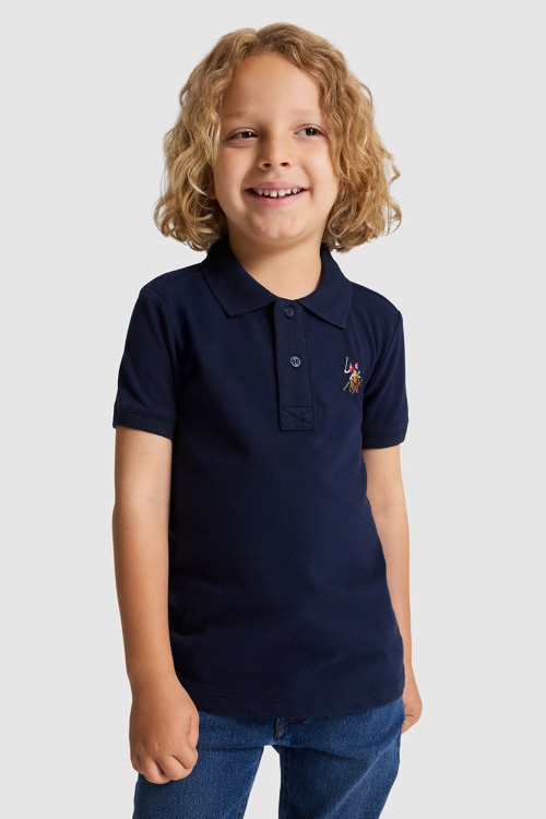 Erkek Çocuk Lacivert Polo Yaka Basic Tişört 50325608-VR033