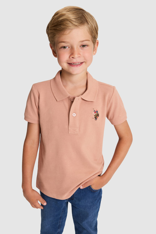 Erkek Çocuk Pudra Polo Yaka Basic Tişört 50325608-VR042