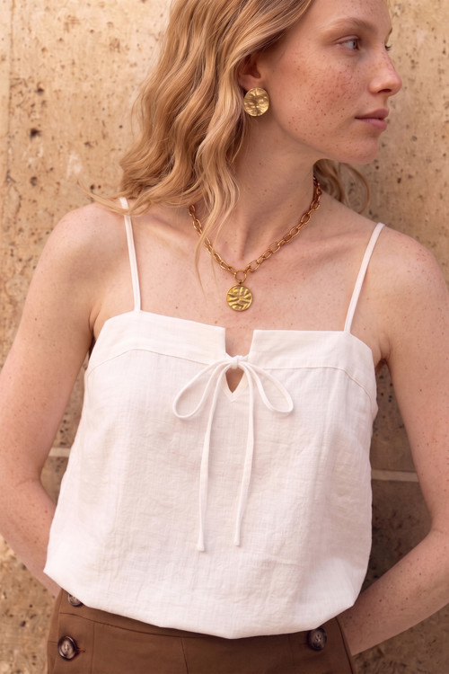 Sofia Kadın İp Askılı Kare Yaka Üst Bluz