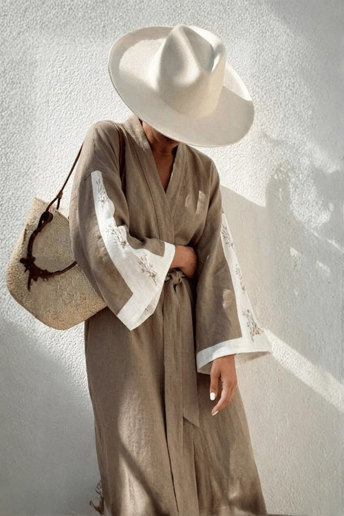 Liz Kısa Kollu Kadın Kimono